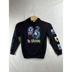 Marvel Hoodie Men’s Size Small‎ Black Venom Comic Style Graphic Sweatshirt